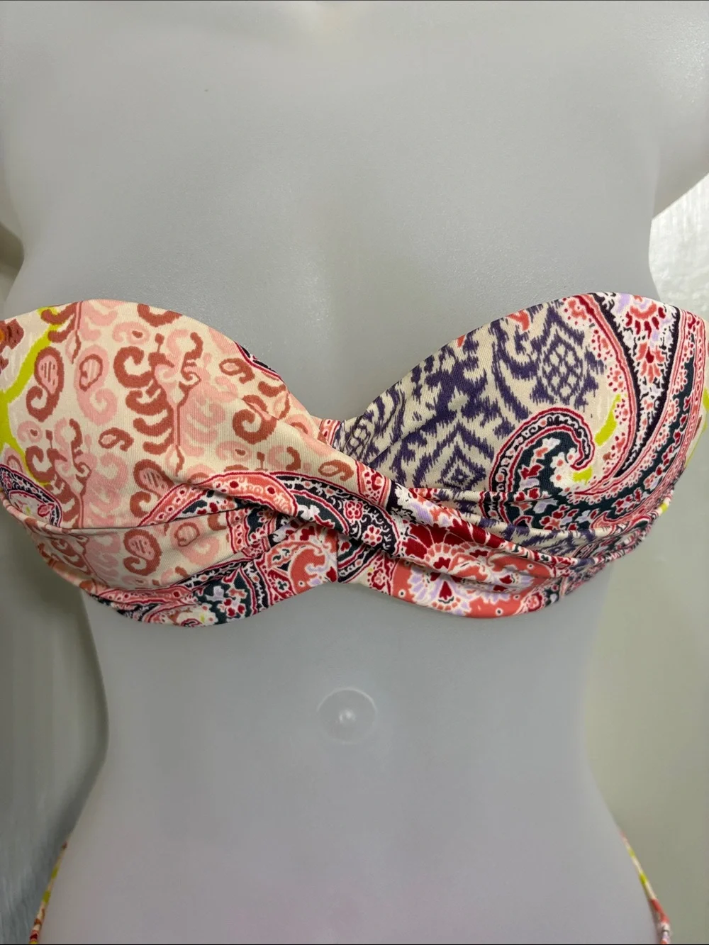 Victoria’s Secret strapless or halter tie PaisleyBikini Set - Pink Multicolor